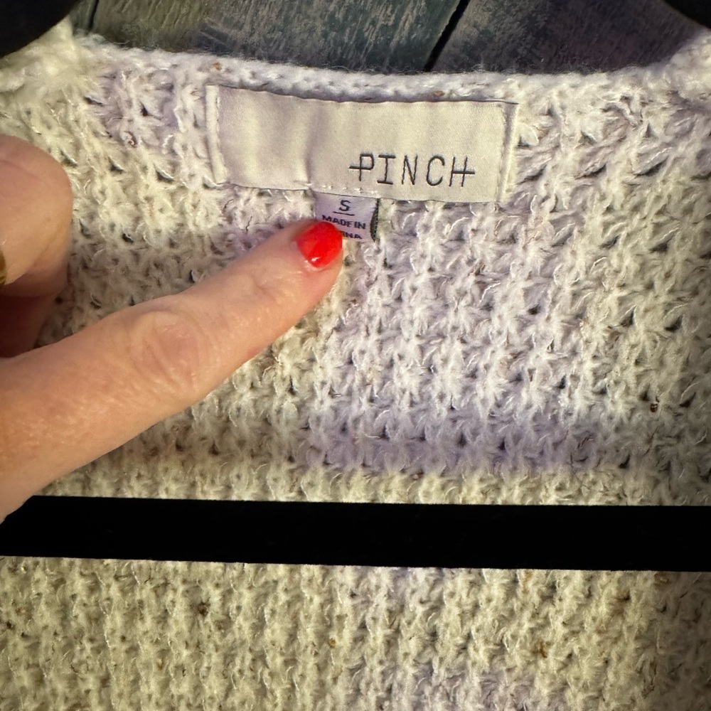 Pinch Women's Knit Sweater Open Cardigan Size Small Tan/Off White - Picture 4 of 4